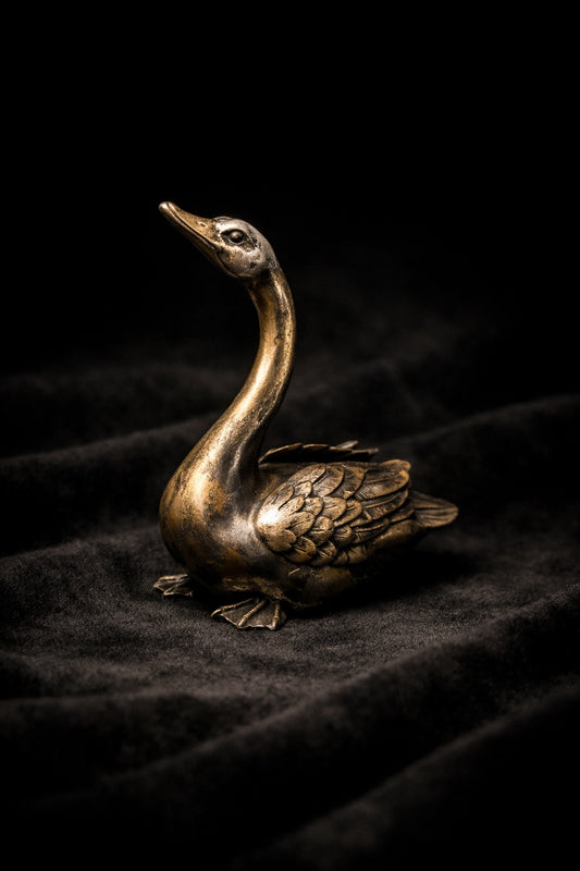 925 ayar saf gümüş Kuğu figürü – ön görünüm